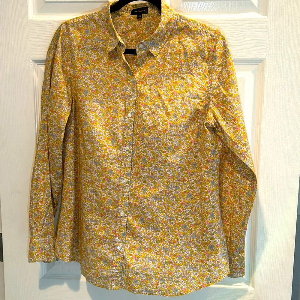 The Limited Button Down Flower Pattern Long Sleeve Shirt - Size L